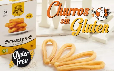 Churros sin gluten recién hechos, listos para disfrutar. ¡El sabor tradicional sin gluten!