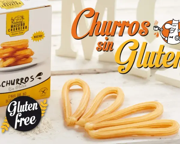 Churros sin gluten recién hechos, listos para disfrutar. ¡El sabor tradicional sin gluten!