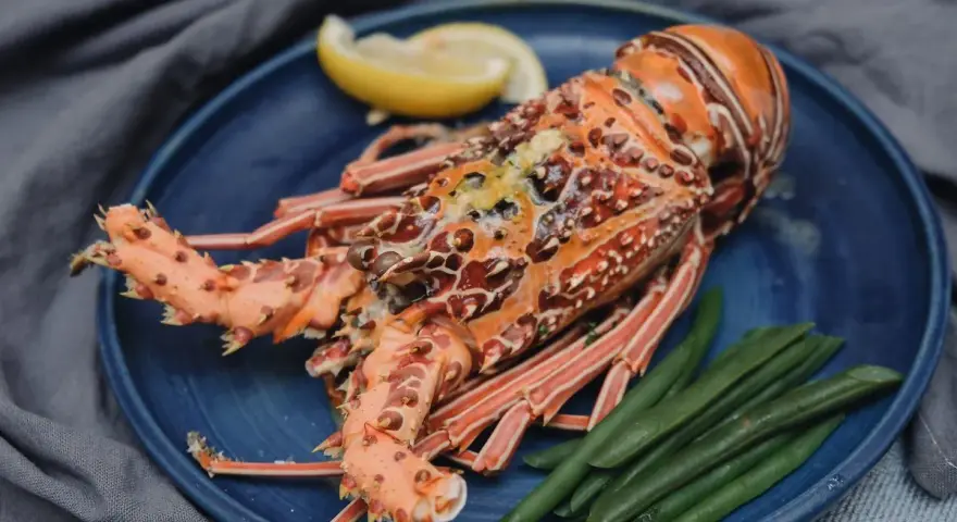 Langosta preparada con judías verdes y limón. El tiempo de cocción de la langosta es clave para un plato perfecto.